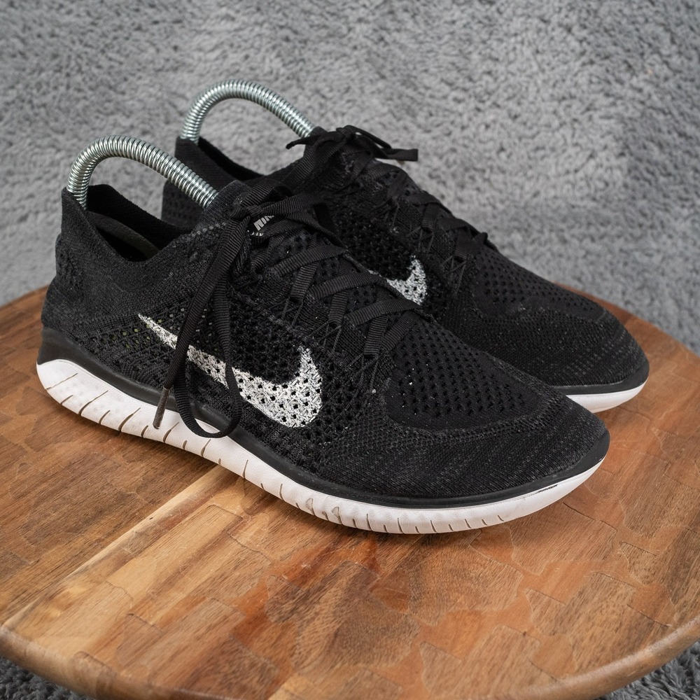 Nike Free RN Flyknit 2018 Women Size 9 Black Good Running Shoes 942839-001